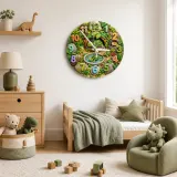 Whimsical Turtle & Frog Kids Room Wall Clock