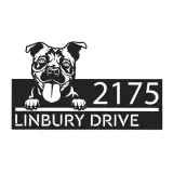 Custom Metal Bull terrier dog Puppy Metal Address Sign House number Hanging Address Plaque Yard Sign Outdoor decor