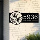 Custom Metal Swallows Metal Address Sign, House number, Outdoor Number Signage, Yard Sign Address Plate