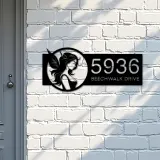 Custom Metal Fairy Metal Address Sign Custom Hanging Address Plaque House number Yard Sign Outdoor Sign