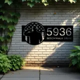 Custom Metal US soldier American Flag Veteran Metal Address Sign, House number, Outdoor Number Signage, Yard Sign Address Plate