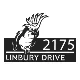 Custom Metal Peeking Parrot Corella Wild animal wildlife Metal Address Sign, House number, Outdoor Number Signage, Yard Sign Address Plate