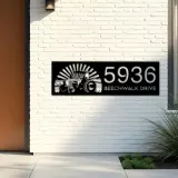 Custom Metal Tractor farm Metal Address Sign, House number, Outdoor Number Signage, Yard Sign Address Plate