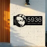 Custom Metal Virgin Mary Christian Metal Address Sign, House number, Outdoor Number Signage, Yard Sign Address Plate