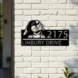 Custom Metal Cute Bunny Rabbit farm animal Metal Address Sign, House number, Outdoor Number Signage, Yard Sign Address Plate