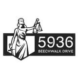 Custom Metal Lady Justice Themis lawyer Metal Address Sign, House number, Outdoor Number Signage, Yard Sign Address Plate