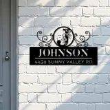 Custom Metal Monogram Letters family name Metal Address Sign House number Hanging Address Plaque Yard Sign Outdoor decor S46