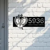 Custom Metal Love Violin music notes Metal Address Sign, House number, Outdoor Number Signage, Yard Sign Address Plate