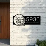 Custom Metal Couple birds Metal Address Sign, House number, Outdoor Number Signage, Yard Sign Address Plate