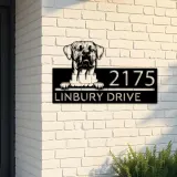 Custom Metal Tosa inu dog Puppy Metal Address Sign House number Hanging Address Plaque Yard Sign Outdoor decor