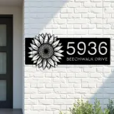 Custom Metal Sunflower Metal Address Sign, House number, Outdoor Number Signage, Yard Sign Address Plate