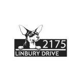 Custom Metal Toy Fox Terrier dog Puppy Metal Address Sign House number Hanging Address Plaque Yard Sign Outdoor decor