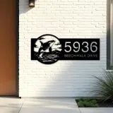 Custom Metal Killer whale Wild animal wildlife Metal Address Sign, House number, Outdoor Number Signage, Yard Sign Address Plate