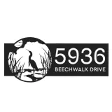 Custom Metal Heron on Lake Metal Address Sign Custom House number Hanging Address Plaque Yard Sign Outdoor