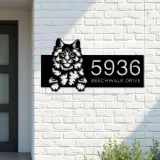 Custom Metal Main coon Cute peeking cat kitten Metal Address Sign, House number, Outdoor Number Signage, Yard Sign Address Plate