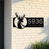Custom Metal Deer Buck Head Wild animal Metal Address Sign, House number, Outdoor Number Signage, Yard Sign Address Plate