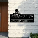 Custom Metal Police officer policeman Metal Address Sign, House number, Outdoor Number Signage, Yard Sign Address Plate