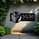 Custom Metal Harp musical instrument Metal Address Sign Custom House number Hanging Address Plaque Yard Sign Outdoor