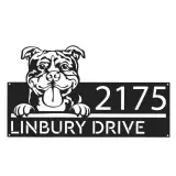 Custom Metal American Bully dog cute puppy Metal Address Sign House number Hanging Address Plaque Yard Sign Outdoor decor