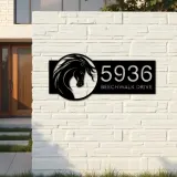 Custom Metal Horse head Metal Address Sign, House number, Outdoor Number Signage, Yard Sign Address Plate