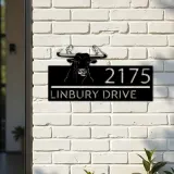 Custom Metal bull and two chickens farm animal Metal Address Sign, House number, Outdoor Number Signage, Yard Sign Address Plate