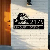 Custom Metal Cute Bunny Rabbit farm animal Metal Address Sign, House number, Outdoor Number Signage, Yard Sign Address Plate