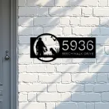 Custom Metal Duck hunting hunter and dog Metal Address Sign, House number, Outdoor Number Signage, Yard Sign Address Plate