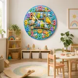 Colorful Birdhouse Nursery Room Decor
