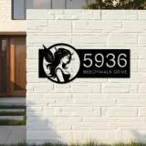 Custom Metal Fairy Metal Address Sign Custom Hanging Address Plaque House number Yard Sign Outdoor Sign