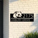 Custom Metal Peeking Marten Wild animal wildlife Metal Address Sign, House number, Outdoor Number Signage, Yard Sign Address Plate
