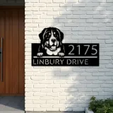 Custom Metal Berne cattle dog Puppy Metal Address Sign House number Hanging Address Plaque Yard Sign Outdoor decor