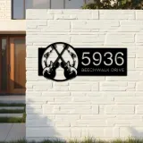 Custom Metal Electric guitar Guitarist Metal Address Sign Custom House number Hanging Address Plaque Yard Sign Outdoor