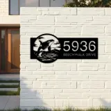 Custom Metal Killer whale Wild animal wildlife Metal Address Sign, House number, Outdoor Number Signage, Yard Sign Address Plate