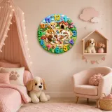 Playful Puppies Kids Room Wall Clock