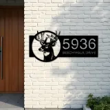 Custom Metal Deer head Metal Address Sign, House number, Outdoor Number Signage, Yard Sign Address Plate