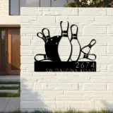 Custom Metal Bowling Metal Address Sign, House number, Outdoor Number Signage, Yard Sign Address Plate001