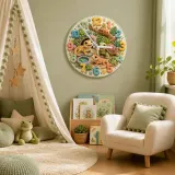 Cute Reptile and Turtle Kids Room Wall Clock