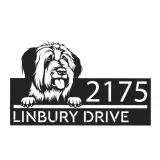 Custom Metal Briard dog Puppy Metal Address Sign House number Hanging Address Plaque Yard Sign Outdoor decor
