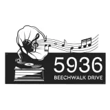 Custom Metal Gramophone retro record music Metal Address Sign Custom House number Hanging Address Plaque Yard Sign Outdoor