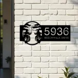 Custom Metal Biker brothers sunset Motocycle rider Metal Address Sign, House number, Outdoor Number Signage, Yard Sign Address Plate