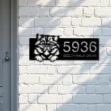 Custom Metal Persian Cute peeking cat kitten Metal Address Sign, House number, Outdoor Number Signage, Yard Sign Address Plate