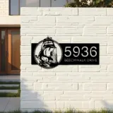 Custom Metal Ship with rope sea adventure Metal Address Sign, House number, Outdoor Number Signage, Yard Sign Address Plate