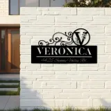 Custom Metal Monogram Letters family name Metal Address Sign House number Hanging Address Plaque Yard Sign Outdoor decor S19