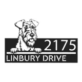 Custom Metal Irish terrier dog Puppy Metal Address Sign House number Hanging Address Plaque Yard Sign Outdoor decor