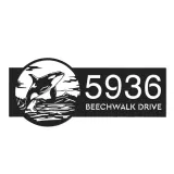 Custom Metal Killer whale Wild animal wildlife Metal Address Sign, House number, Outdoor Number Signage, Yard Sign Address Plate