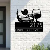 Custom Metal Gentlemen Club bar Metal Address Sign, House number, Outdoor Number Signage, Yard Sign Address Plate