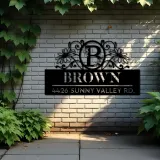 Custom Metal Monogram Letters family name Metal Address Sign House number Hanging Address Plaque Yard Sign Outdoor decor S34