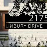 Custom Metal Chicken Cow horse farmhouse farm animals Metal Address Sign, House number, Outdoor Number Signage, Yard Sign Address Plate