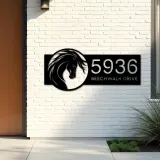 Custom Metal Horse head Metal Address Sign, House number, Outdoor Number Signage, Yard Sign Address Plate