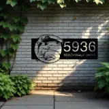 Custom Metal Tuna fishing rod bait hook Metal Address Sign, House number, Outdoor Number Signage, Yard Sign Address Plate